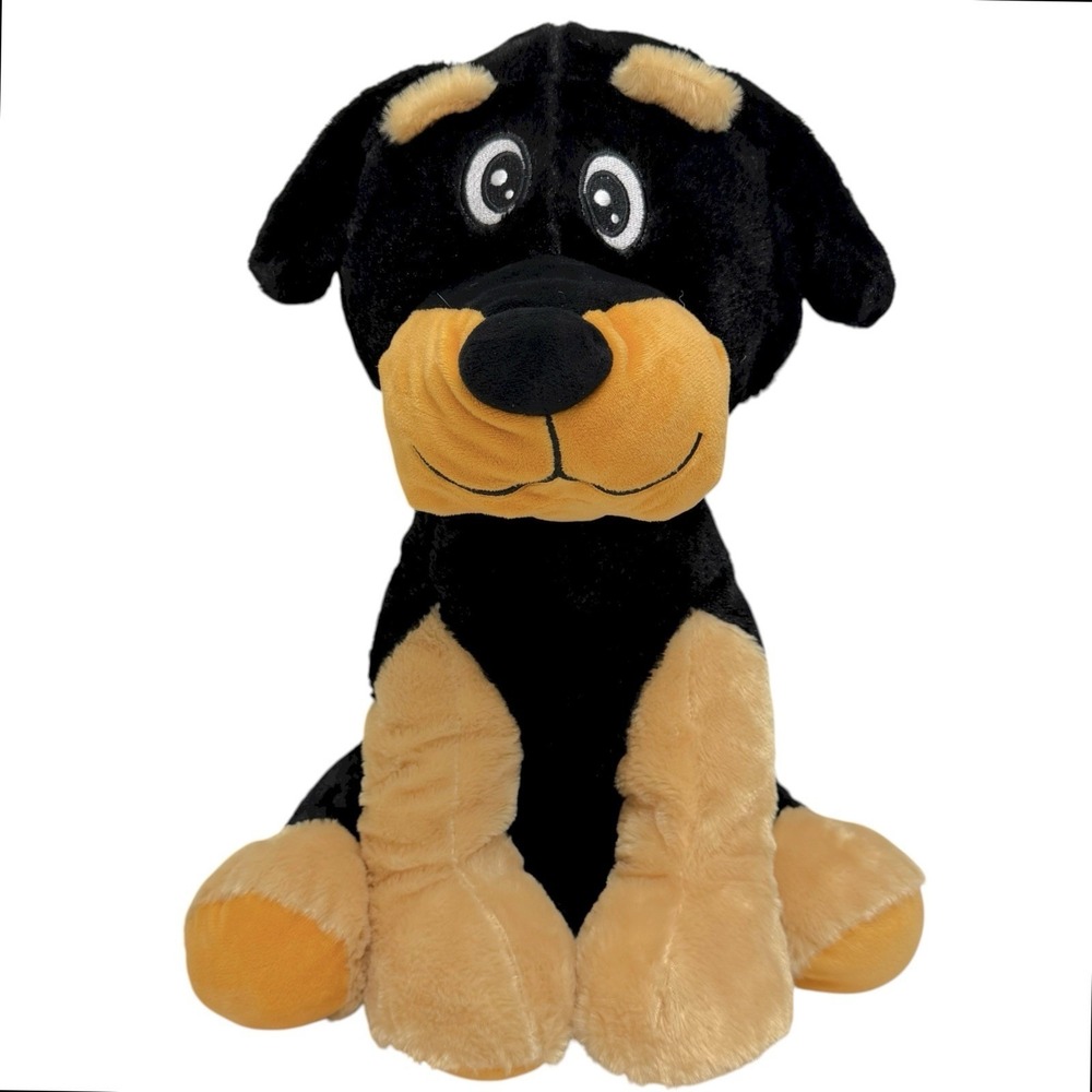 BJ Toy Company Doberman Rottweiler Plush Stuffed Animal Dog‎ Puppy 16"